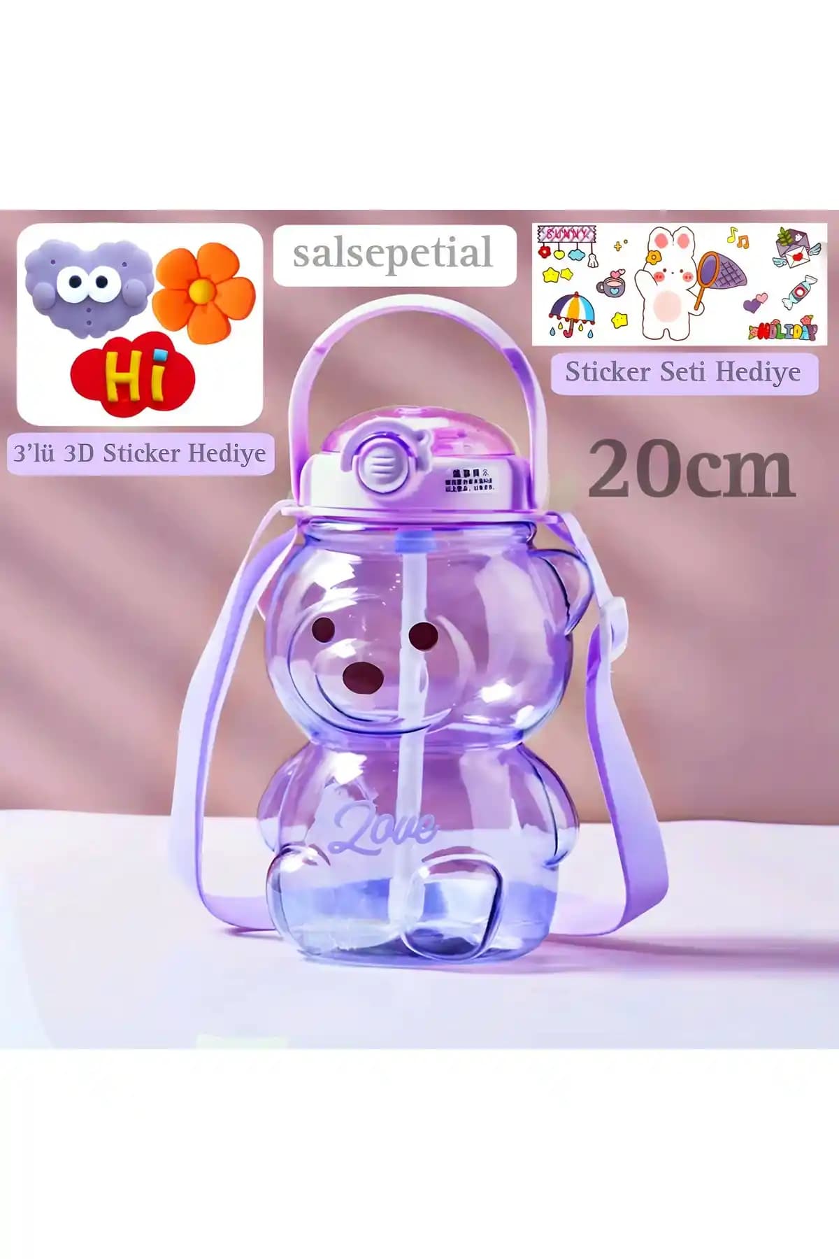 Salsepetial Ayıcık Su Matarası: Çocuklar ve Yetişkinler İçin Güvenli ve Pratik Tasarım