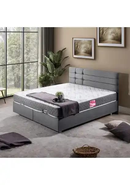 Setay Viyana İkili Çift Kişilik Baza ve Başlık Gri Modern Tasarım ve Dayanıklılık