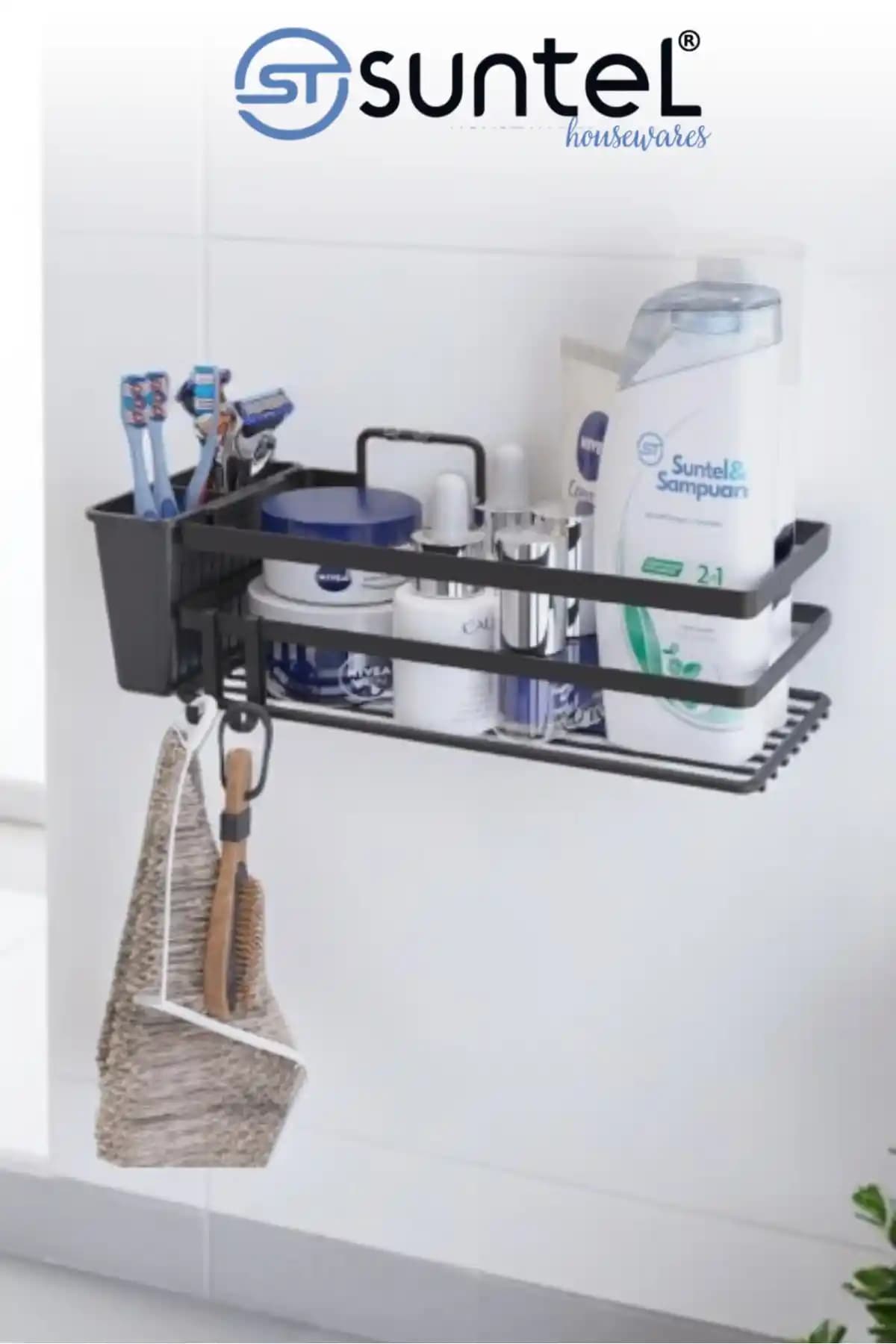 SUNTEL 2 Gözlü Yapışkanlı Banyo ve Mutfak Organizeri Detaylı İnceleme ve Kullanım Avantajları