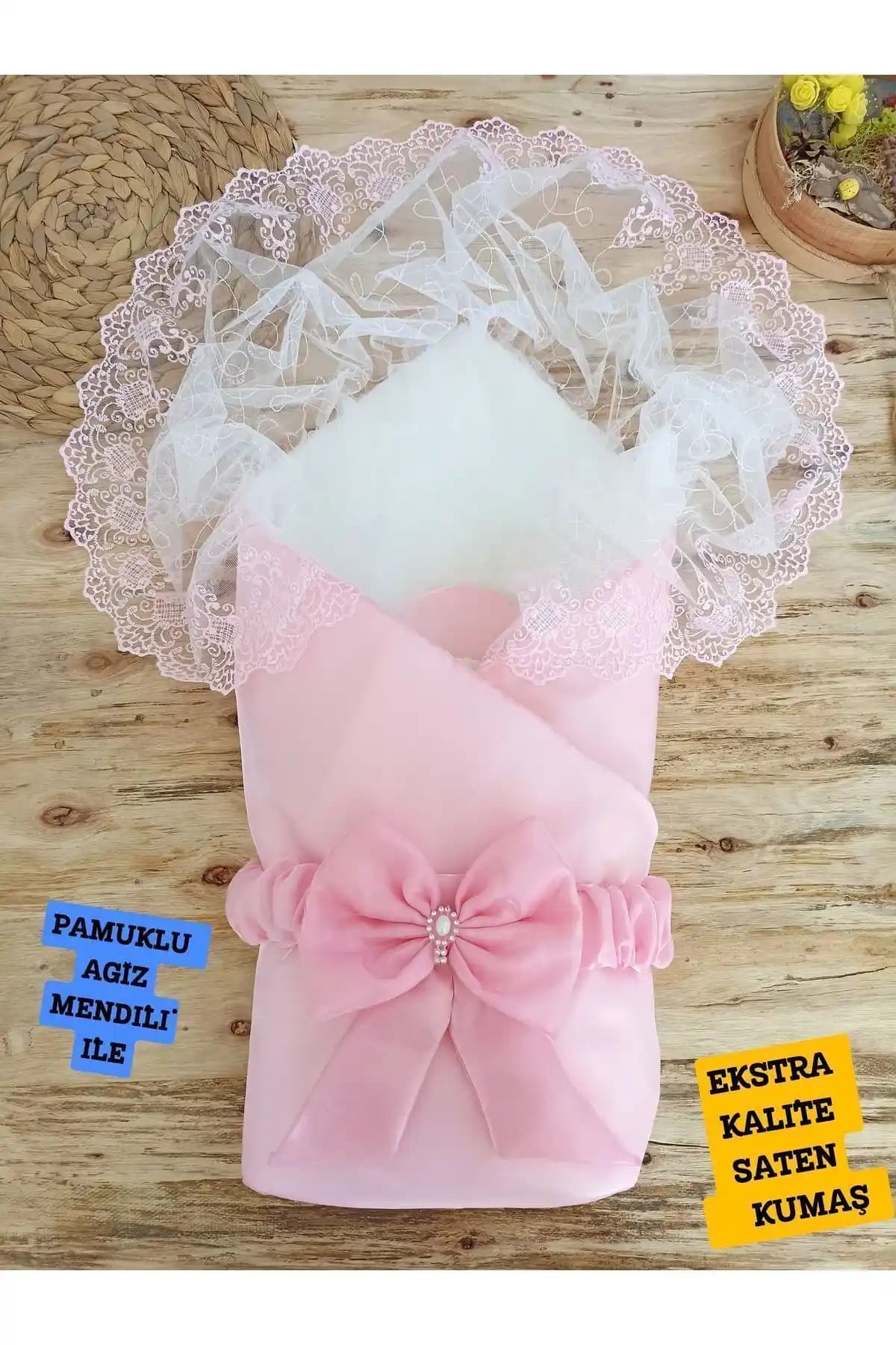 Tomuycuk %100 Pamuklu Pembe Uyku Kundağı Bebekler İçin Güvenli ve Konforlu Uyku Ortamı Sağlar