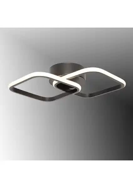 TT405-2-SY Modern Siyah Kare LED Avize Dayanıklı ve Çok Renkli Işık Seçenekleriyle