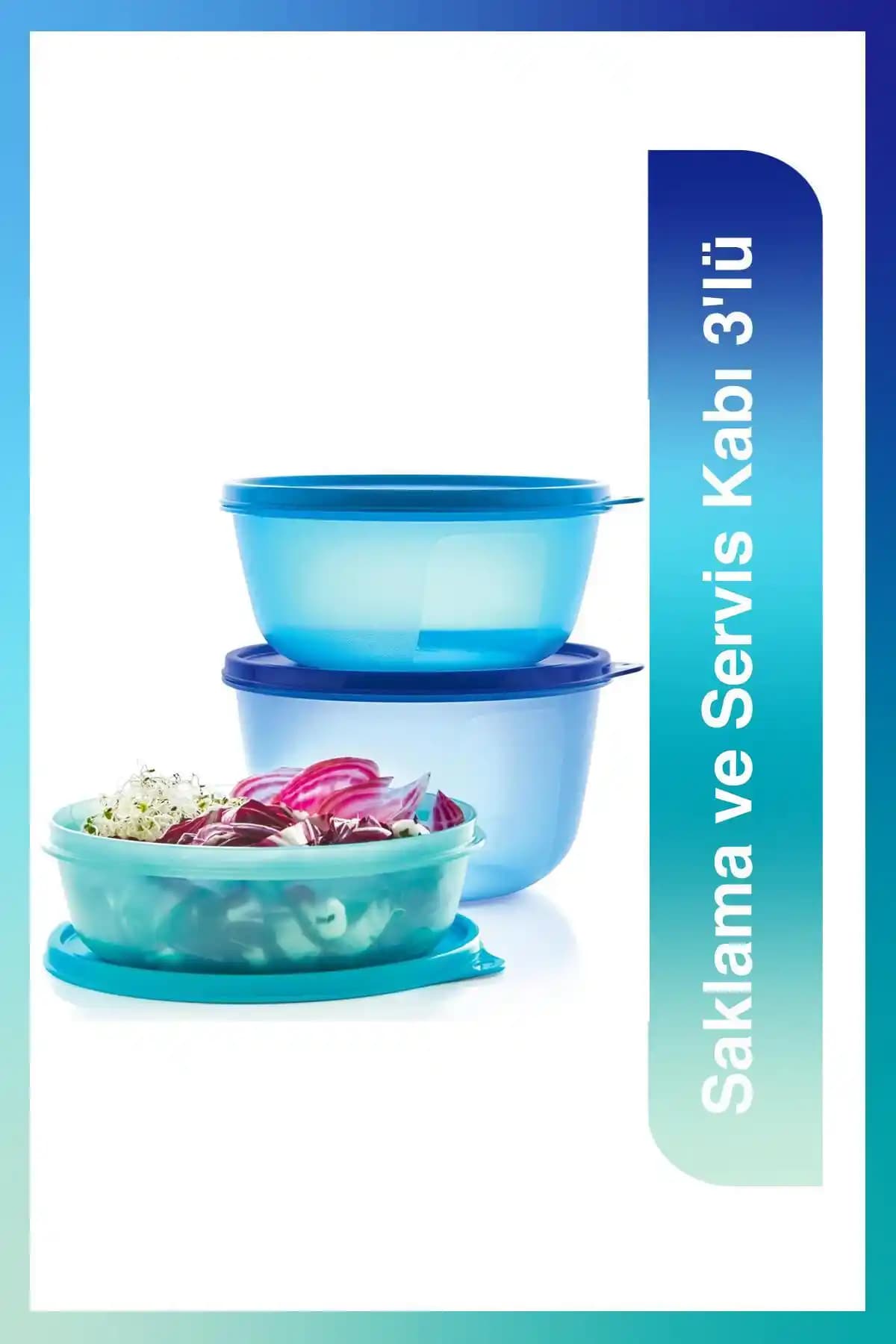 Tupperware 3'lü Saklama ve Servis Kabı Seti: Dayanıklı ve Şık Mutfak Çözümü
