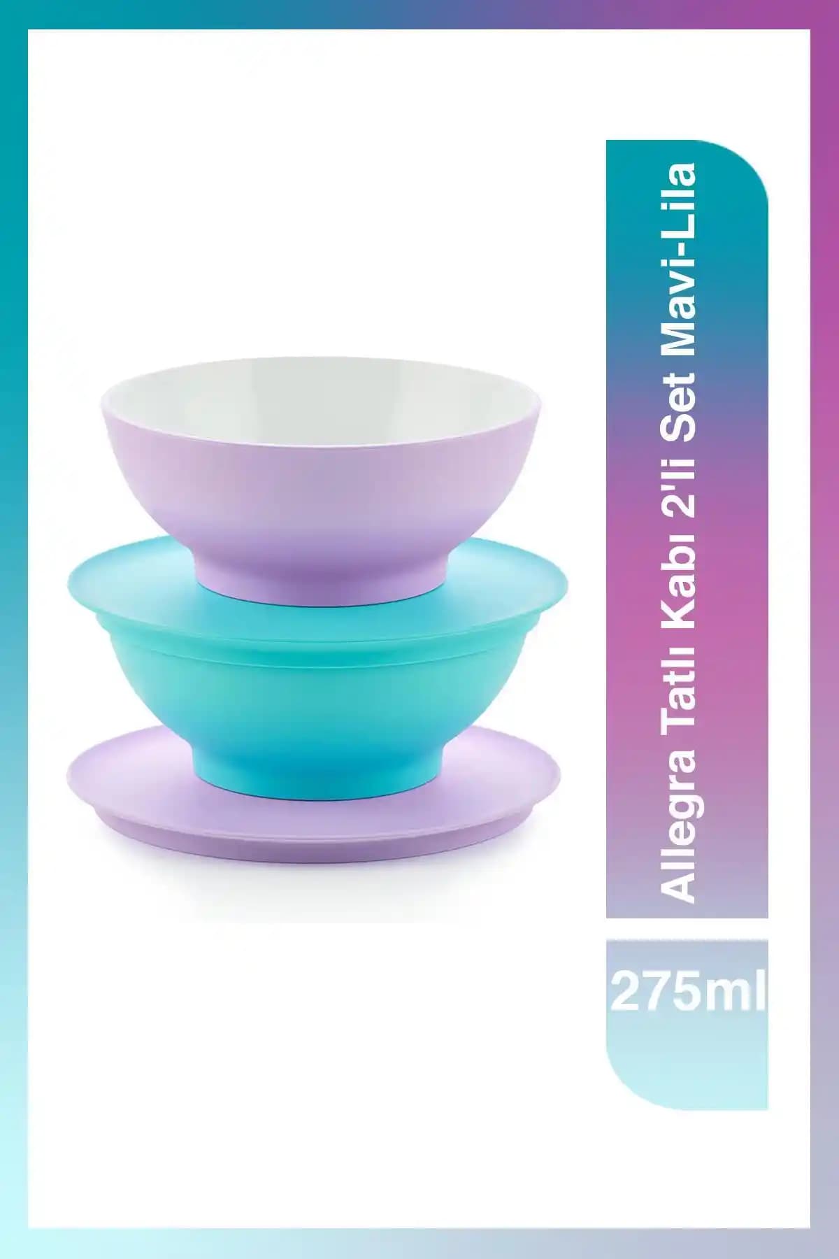 Tupperware Allegra Tatlı Kabı 2'li Set: Modern ve Dayanıklı Saklama Çözümü