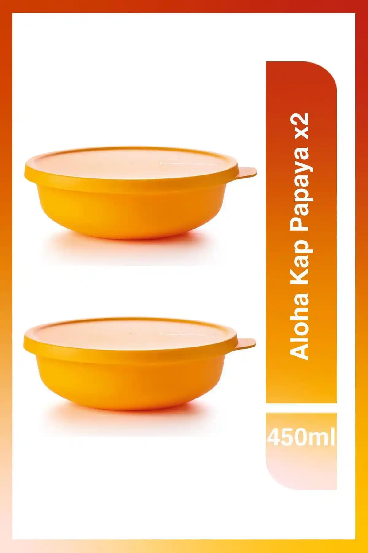 Tupperware Aloha Papaya Gıda Saklama Kapları 2'li Set: Renkli ve Dayanıklı Mutfak Çözümü