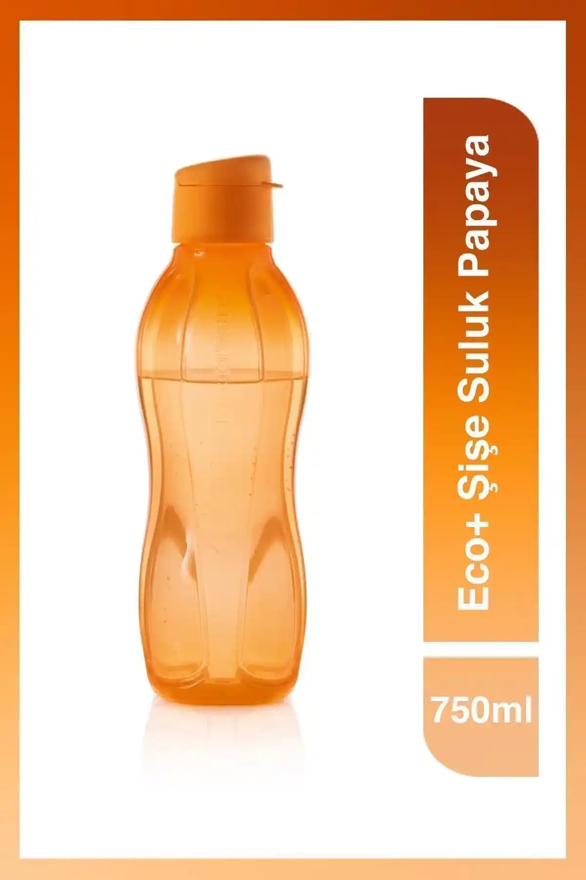 Tupperware Eco+ 750 ml Şişe Suluk Papaya Renkli ve Sağlıklı İçmek İçin Tasarlandı