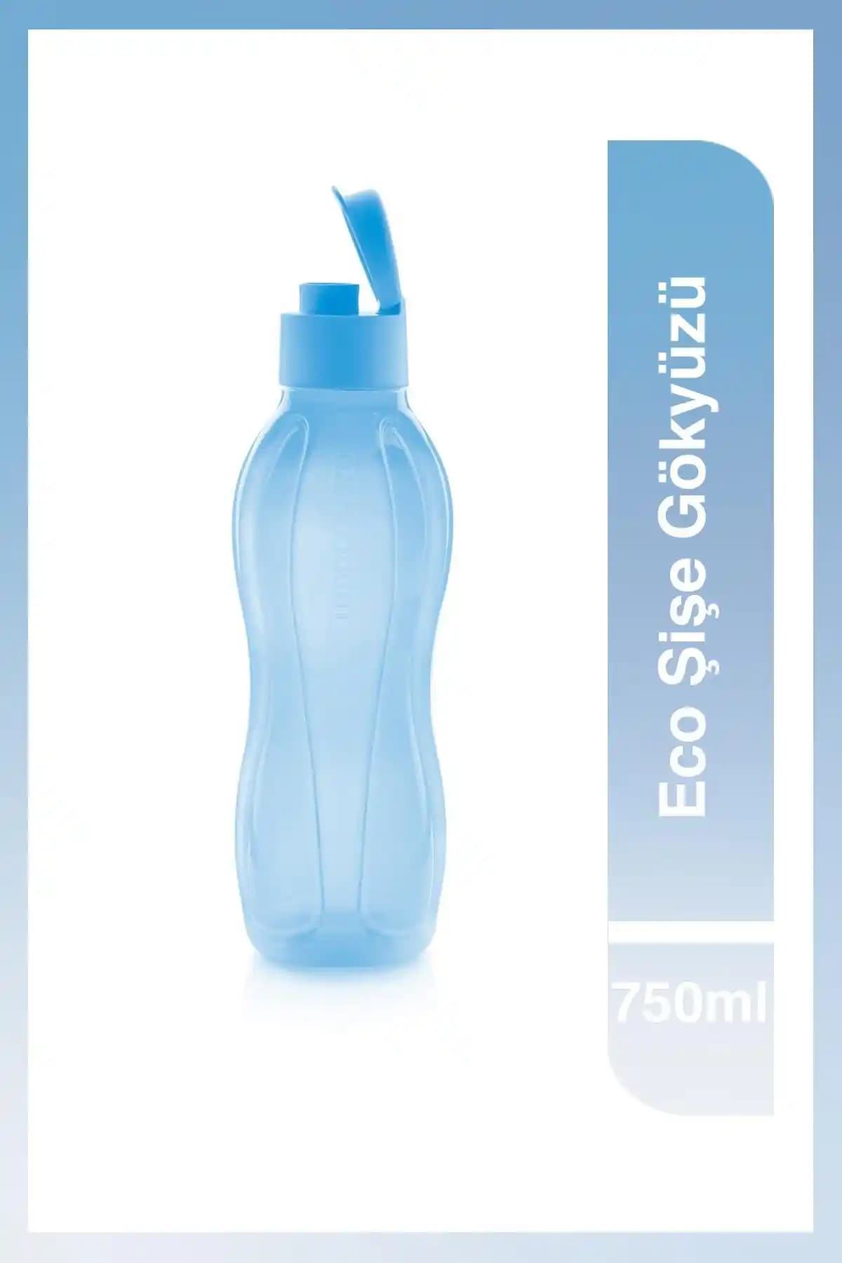 Tupperware Eco Şişe Suluk ve Matara 750ml Gökyüzü Renkli Sağlıklı ve Pratik Tasarım