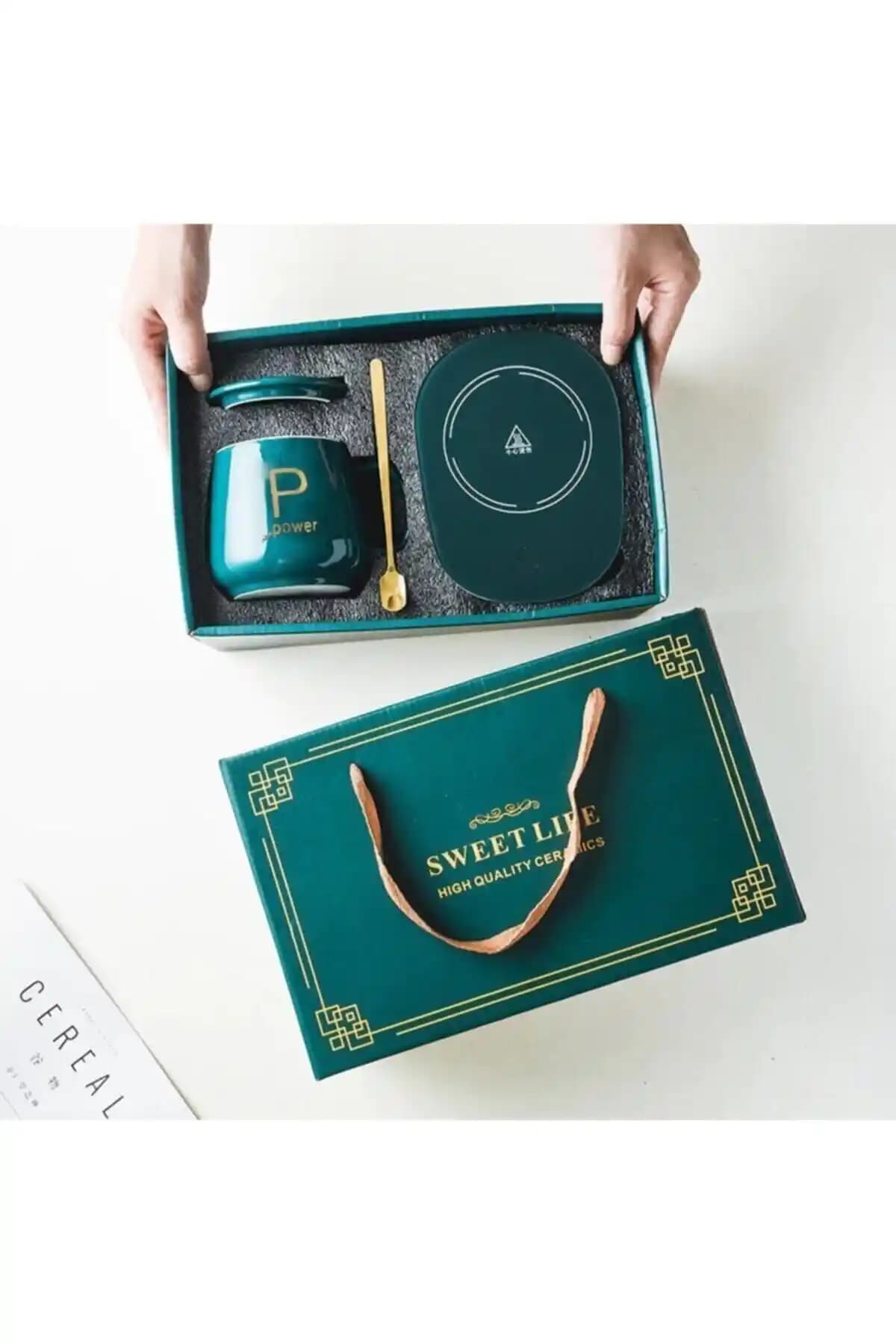 USB'li Isıtıcılı Kupa Bardak Lucky Yeşil: Şık ve Fonksiyonel Sıcak İçecek Çözümü