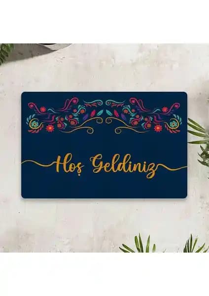 Vagonik Hoş Geldiniz Dijital Baskılı Dekoratif Çok Amaçlı Kapı Paspası 50x70 cm