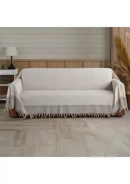 Vagonik Trend Organik Buldan Bezi Battal Boy Koltuk ve Kanepe Örtüsü Modern ve Çok Yönlü Dekoratif Ürün