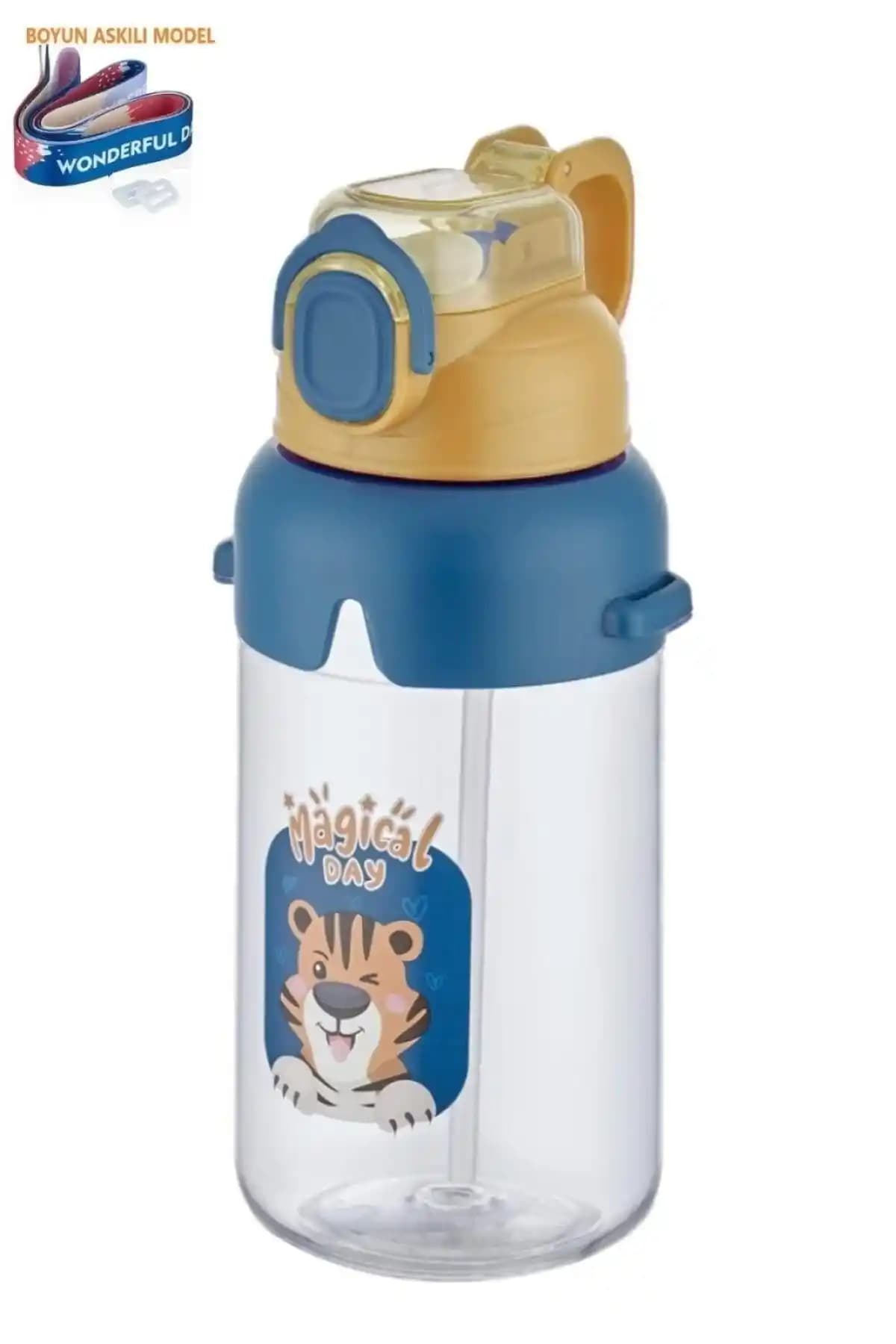 Vagonlife 650 ml Çocuklar İçin Su Matarası Kalın Pipetli Kapaklı Tasarım