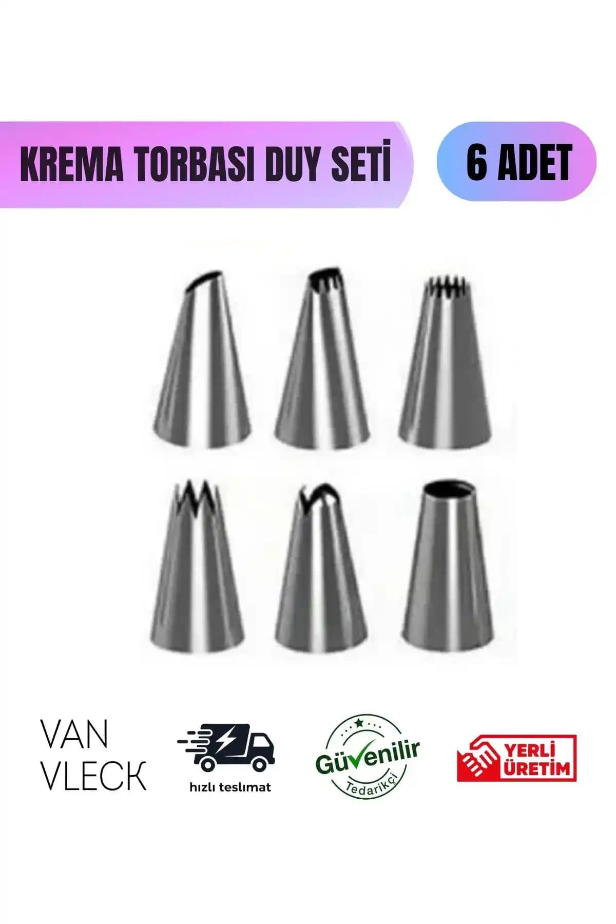 VAN VLECK 8 Parça Krema Torbası ve Duy Seti Pasta Süslemede Yenilikçi Çözüm
