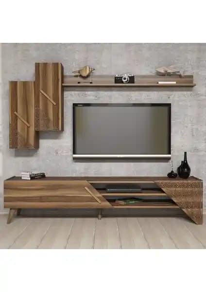 Varinat Beril Ceviz TV Ünitesi - Modern Tasarım ve Dayanıklı Malzeme Özellikleri