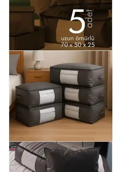 Vedsey 5'li Hurç Seti Baza Altı ve Dolap İçleri İçin Fonksiyonel ve Estetik Saklama Çözümü