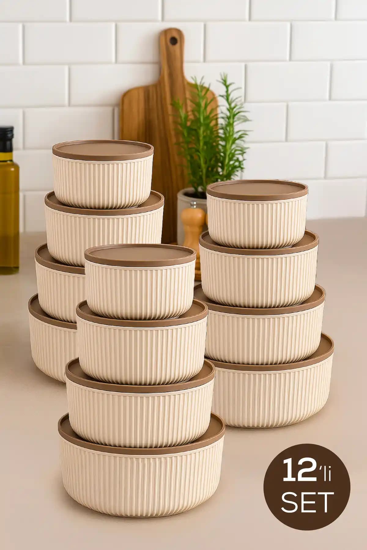 Vienev 12'li Saklama Kabı Seti Modern Tasarım ve Çok Yönlü Kullanım İmkanıyla