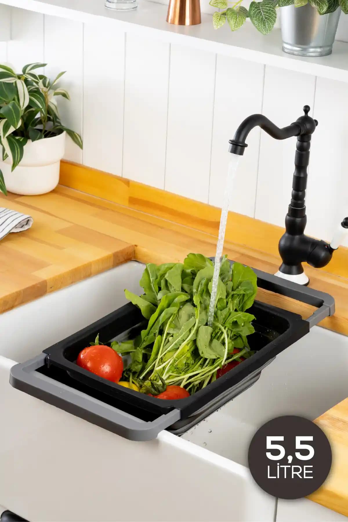 Vienev Silikon Büyük Boy Akordiyon Katlanabilir Lavabo Süzgeci Pratik ve Şık Mutfak Çözümü