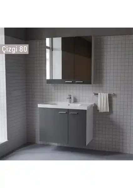 Wons Era Çizgi 80 cm Antrasit Banyo Dolabı Modern Tasarım ve Fonksiyonellik