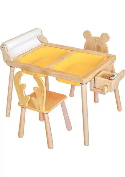 Wood & Joy Doğal Ahşap Duyusal Çocuk Aktivite Masası Güvenli ve Çok Yönlü Kullanım İmkanı