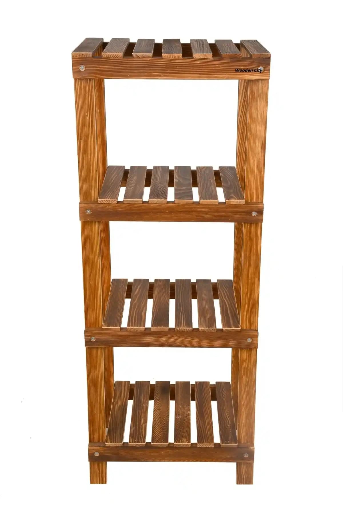 Wooden City Kahverengi Dekoratif Katlı Ahşap Raf ile Ev ve Ofis Dekorasyonunu Geliştirin