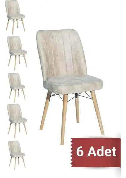 Yafes Kare Gold 6'lı Sandalye Seti Modern ve Dayanıklı Mutfak ve Yemek Odası Sandalyeleri