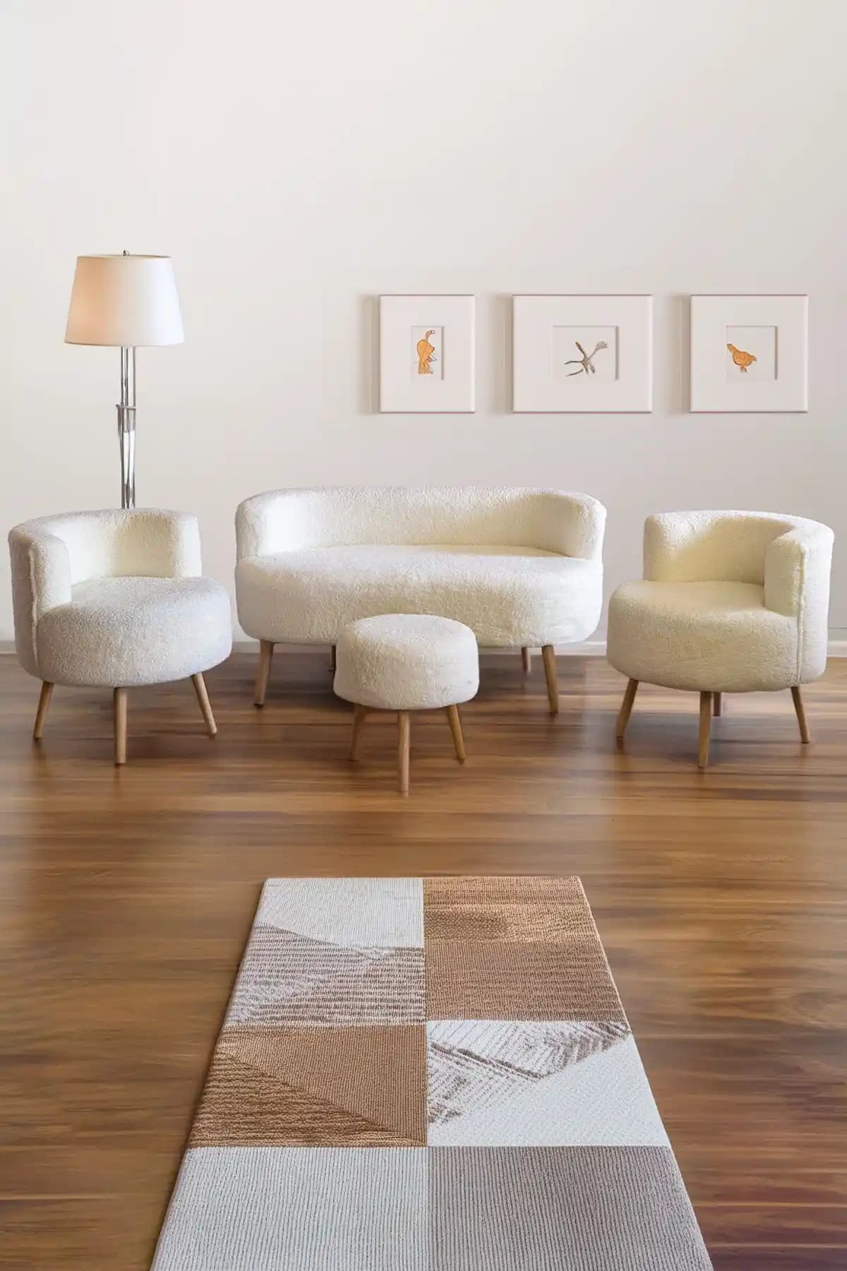 YAPKAR Çay Seti Koltuk Takımı Modern ve Çok Yönlü Oturma Çözümü Beyaz Renkli