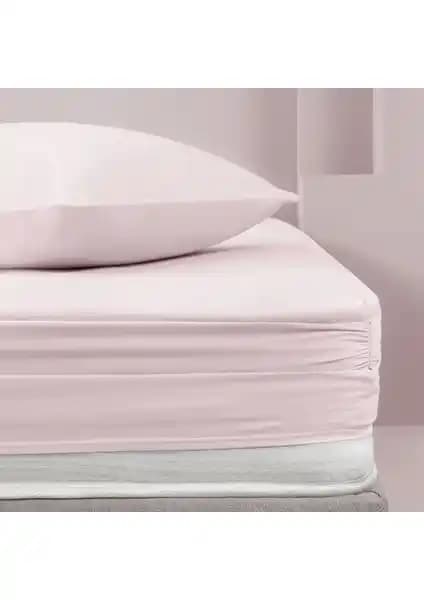 Yataş Bedding Noah Lastikli Çarşaf 90x190 cm Pudra Renkli Yatak Örtüsü ve Konfor Ürünü