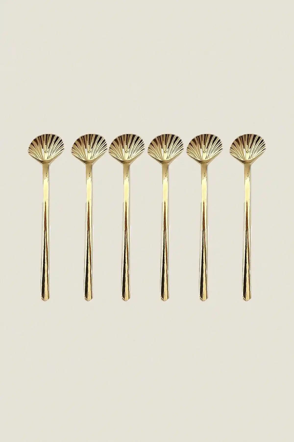 Yazz Atelier 6'lı Gold Midye Çay Kaşığı Seti Şıklık ve Dayanıklılık Sunar