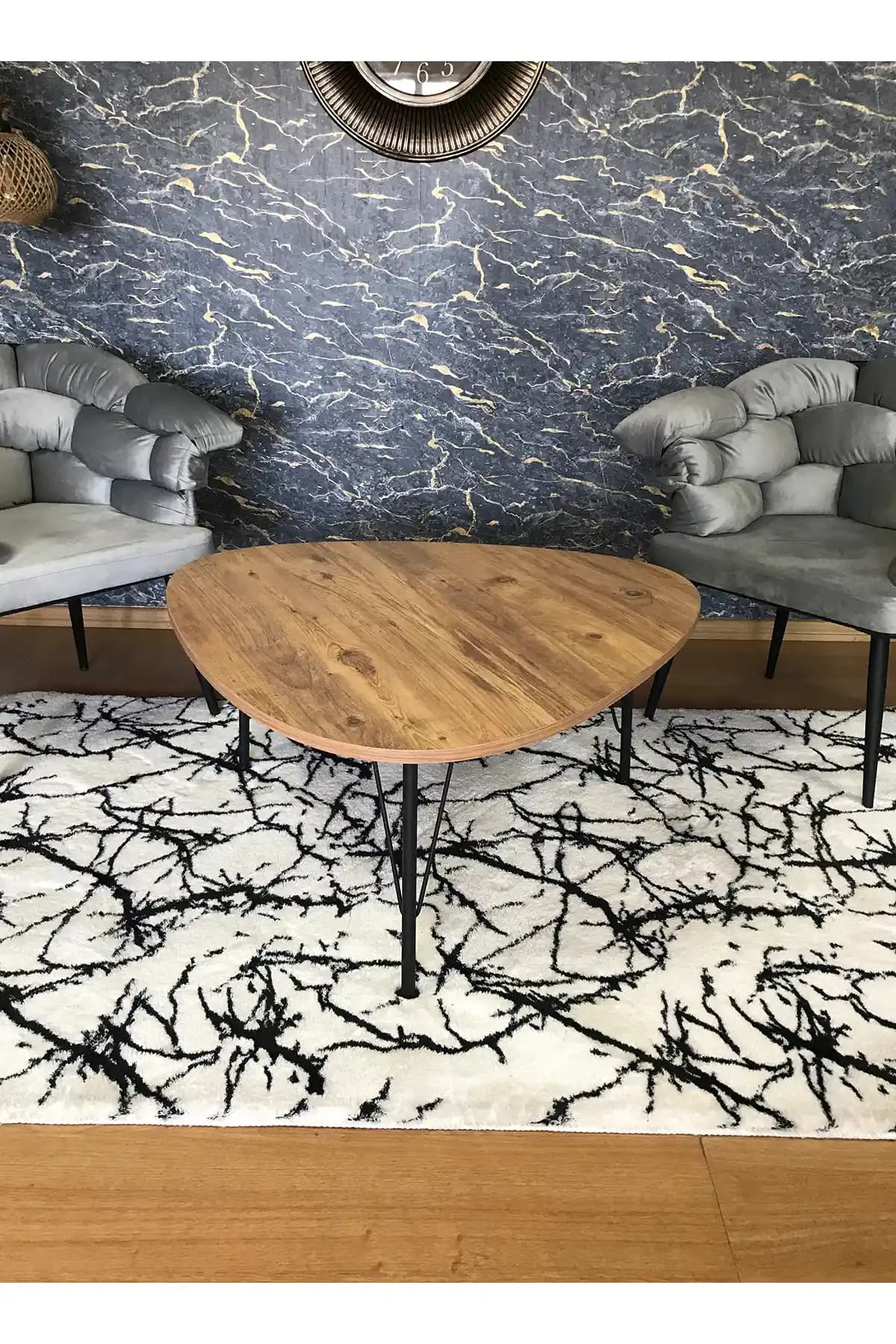 Yirmi15 Atlantik Çam Desen Pena Orta Sehpa 90x90 cm modern ve dayanıklı tasarım