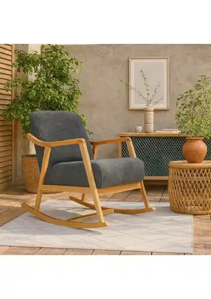 Zem Rock Bohem Sallanır Berjer Gri Modern Tasarım ve Konfor Sunan Oturma Çözümü