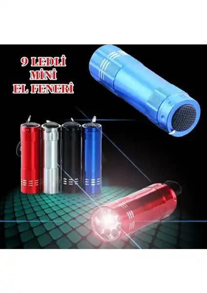 Anka Süper Parlak 9 LED'li Metal Mini El Feneri: Yüksek Performans ve Taşınabilirlik