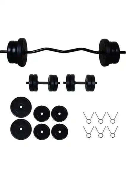 Ayın Sport 25 kg Z Bar Halter ve Dambıl Seti Güç ve Dayanıklılık İçin Profesyonel Seçenek