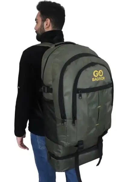 Baggor 90 Litre Kapasiteli Su Geçirmez Çok Gözlü Kamp ve Seyahat Sırt Çantası