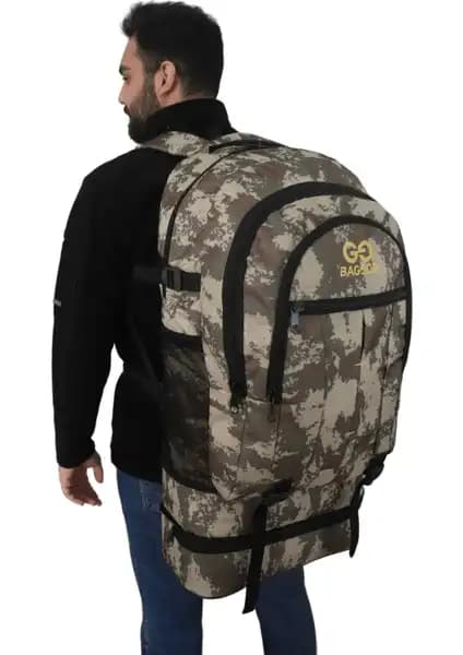 Baggor 90 Litre Körüklü Su Geçirmez Çok Gözlü Kamp ve Dağcılık Sırt Çantası
