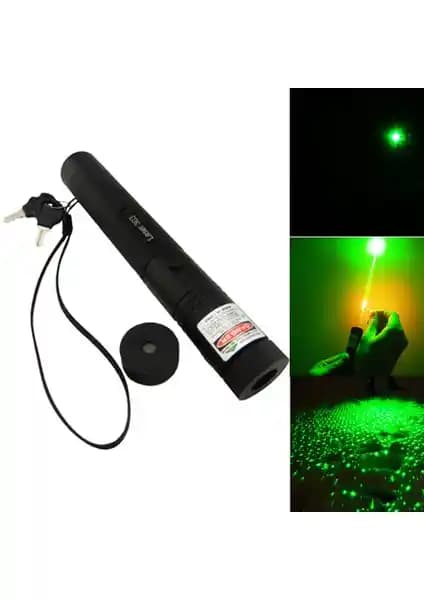 CSI-303 Yeşil Lazer Pointer 300Mw Güçlü ve Güvenlik Anahtarlı Profesyonel Kullanım