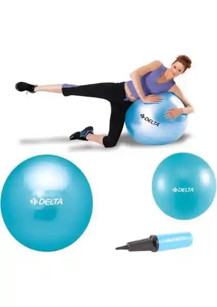 Delta 55 cm Pilates Topu ve Mini Denge Topu Seti ile Çok Yönlü Egzersiz ve Rehabilitasyon Çözümleri