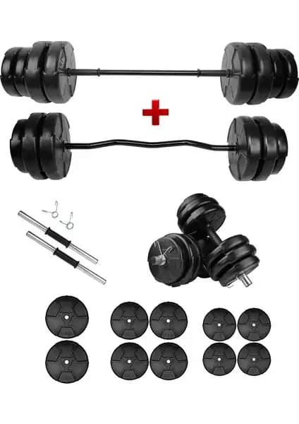 E-Life 58 kg Z Bar Dambıl ve Halter Seti: Dayanıklı ve Çok Yönlü Ağırlık Çözümü