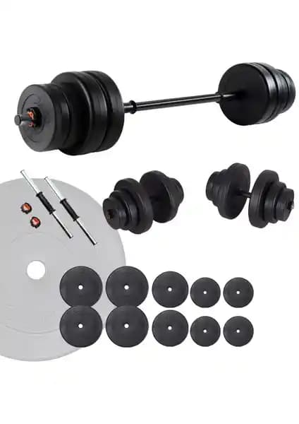 Ecgspor 65 Kg Vinyl Dambıl ve Halter Seti ile Evde ve Spor Salonlarında Güçlenin