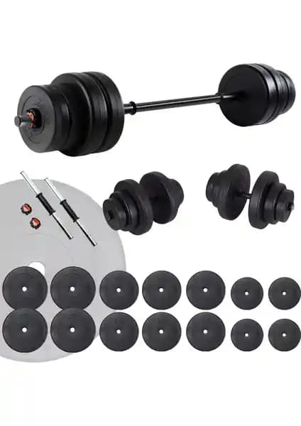 Ecgspor Vinyl Halter ve Dambıl Ağırlık Seti 85 Kg - Dayanıklı ve Çok Yönlü Spor Ekipmanı