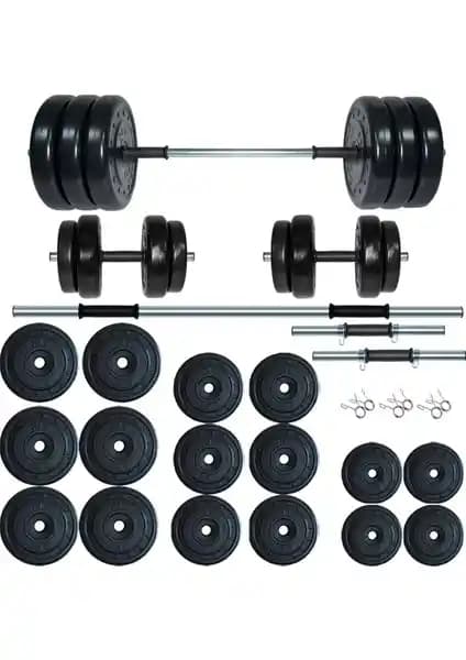 Fitset 105 kg Kombo Halter ve Dambıl Seti: Dayanıklı ve Çok Yönlü Fitness Ekipmanı
