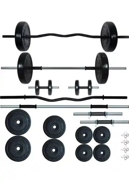 Fitset 48 kg Z Barlı Halter ve Dambıl Seti: Dayanıklı ve Çok Yönlü Fitness Ekipmanı