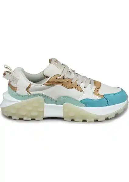 Jump 29780 Bej Mint Mavi Kadın Sneaker: Günlük Şıklık ve Konforun Buluşması