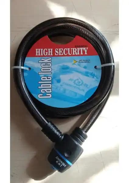 KNT Zhongli Kablo Kilidi 15x1500 mm Güvenli ve Dayanıklı Bisiklet ve Motosiklet Güvenlik Çözümü