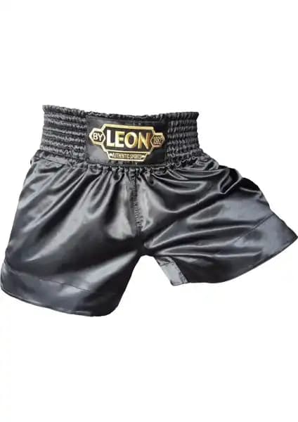 Leon Ground Kick Boks ve Muay Thai Şortu Siyah BYL1006: Profesyonel Sporcular İçin Dayanıklı ve Fonksiyonel Tasarım