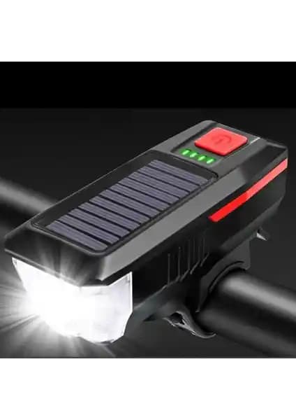Melsen Solar Enerjili LED Bisiklet Feneri ve Korna: Çevre Dostu Güçlü Bisiklet Aksesuarı