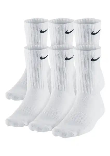 Nike SX5171100 Beyaz 6'lı Çorap Seti: Konfor ve Dayanıklılık Sunan Günlük Kullanım Çorapları