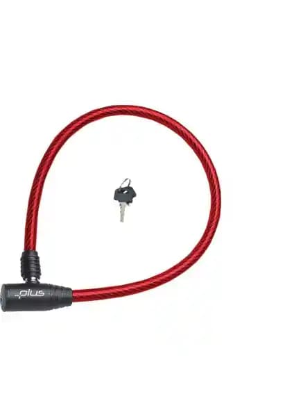 Plus Bisiklet Kilit Anahtarlı 0,8 Metre Kırmızı Güvenlik ve Dayanıklılık Özellikleri