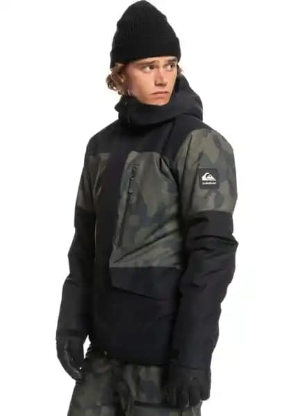 Quiksilver Mission Printed Block Erkek Su Geçirmez Snowboard Montu Kış Sporları İçin Uygun