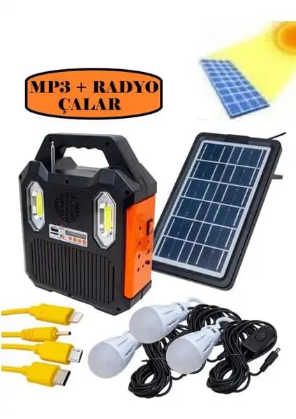 Redmoon AT-903 Güneş Enerjili Çok Fonksiyonlu Kamp Aydınlatma ve Şarj Cihazı