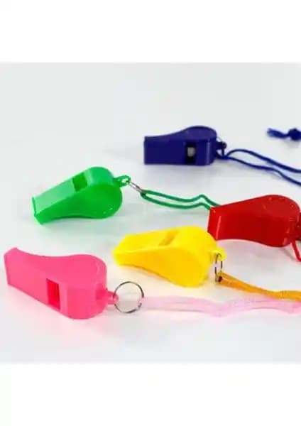 Rönesans Parti Plastik Renkli 5'li Düdükler: Çocuklar ve Yetişkinler İçin Eğlenceli ve Renkli Parti Malzemeleri
