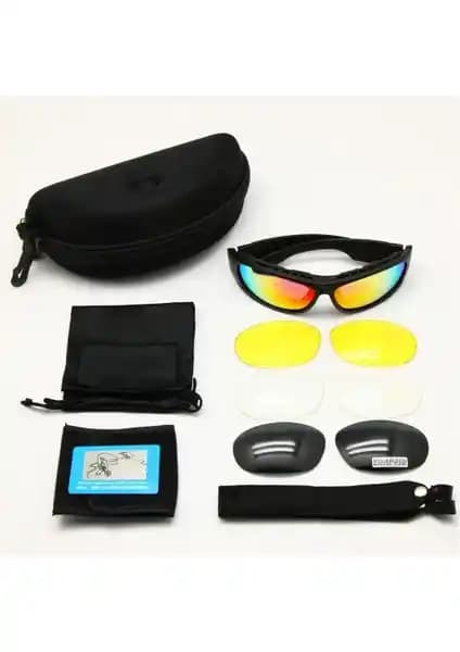 Schulzz Daisy USA C6 Polarize Taktik Gözlük Seti Çoklu Lens Seçenekleri ile Dayanıklı Tasarım