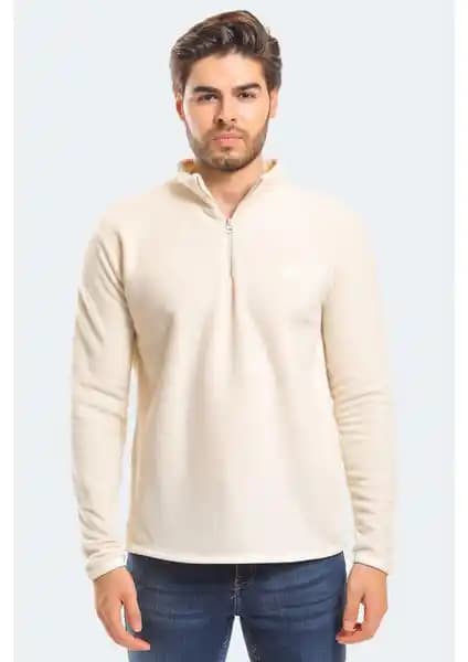 Slazenger SANNE Erkek Polar Beyaz - Şık ve Konforlu Kış Giyim Ürünü
